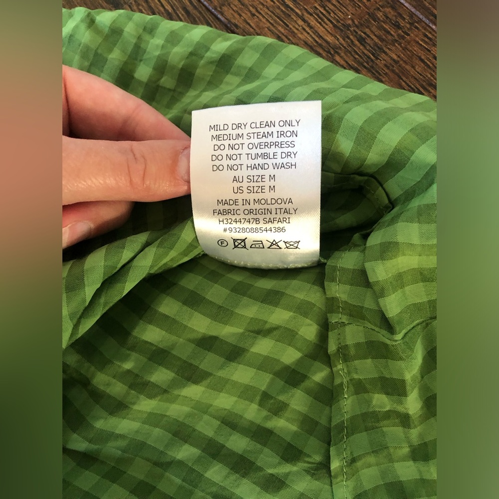 Scanlan Theodore Women’s M Green Gingham Wrap Midi Dress w/Collar and Belt - EUC - Picture 9 of 15